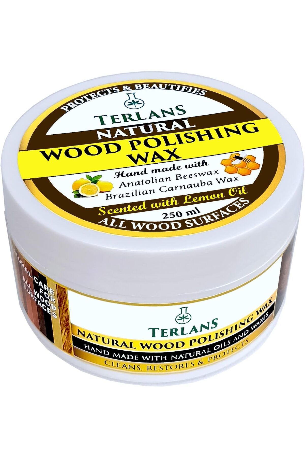 yenibagshop Doğal Ahşap Cilası Üstün Koruma 250 ml + Mikrofiber Bez Natural Wood Polishing Wax