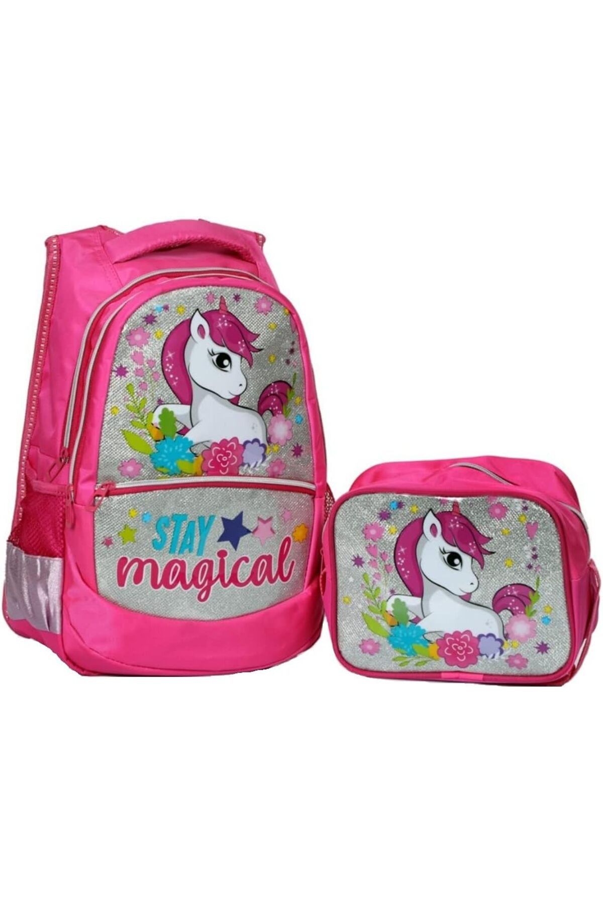 STOREMAX ilkokul Okul Sırt çantası Kız Beslenme çantalı Ortopedik 2li Set At Model Unicorn F