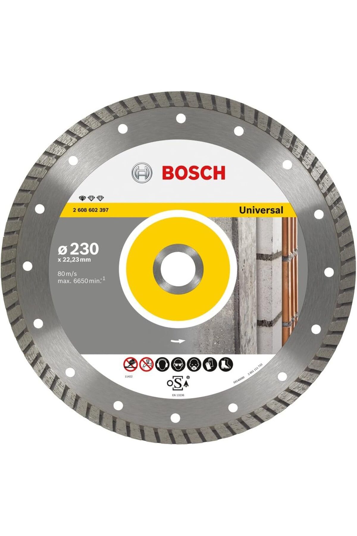 STOREMAX buystoremx Standard Seri Genel Yapı Malzemeleri için Turbo Segmanlı Elmas Kesme Diski, Bosch - 26