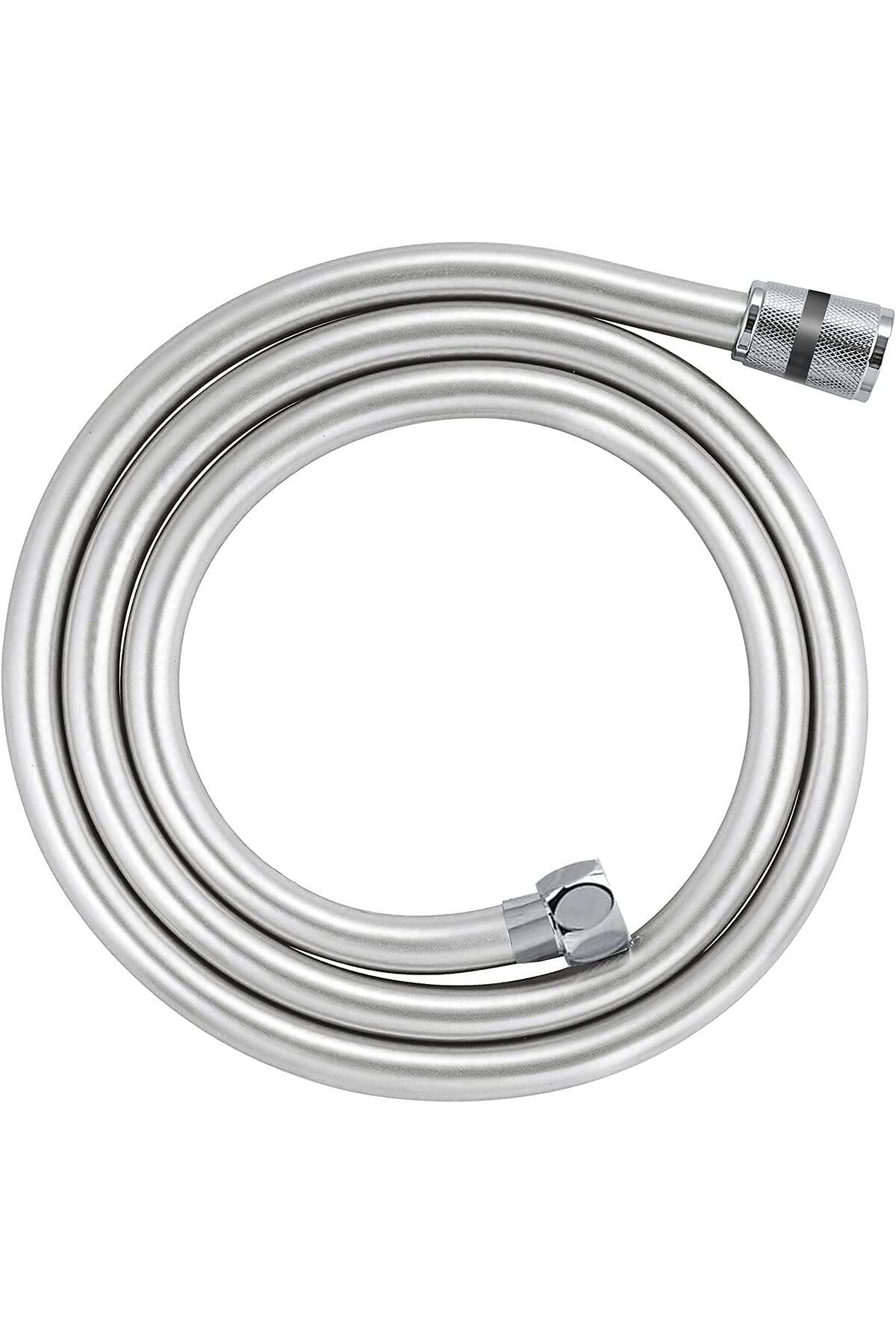 STOREMAX mrttnca Twistfree Lüx PVC Duş Hortumu/Duş Spirali/Paslanmaz Bağlantı Uçlu 150 Cm Gümüş trnd