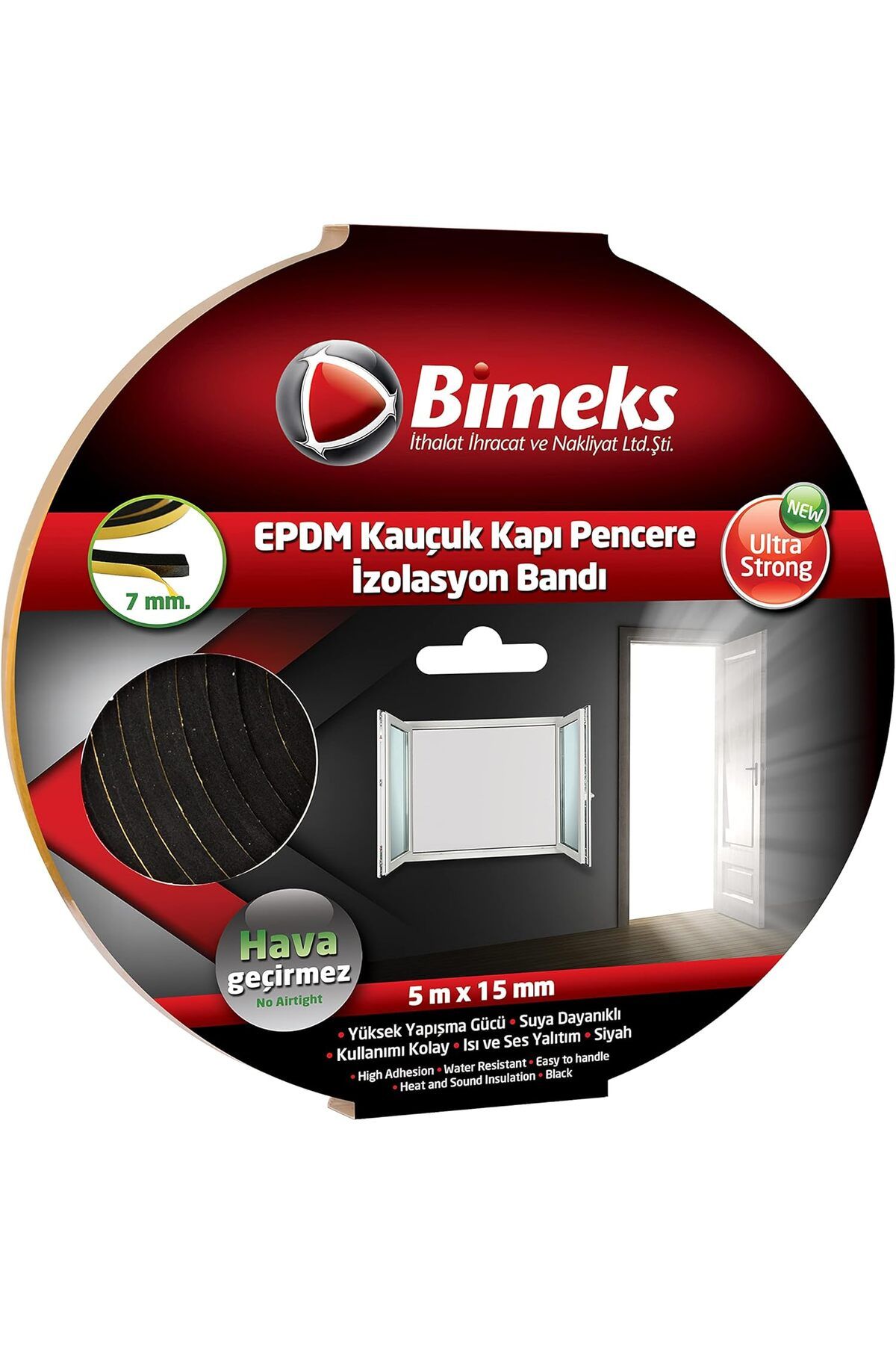 yenibagshop Epdm Kauçuk Kapı Pencere Bandı 7mmx15mmx5mt Siyah 1008002