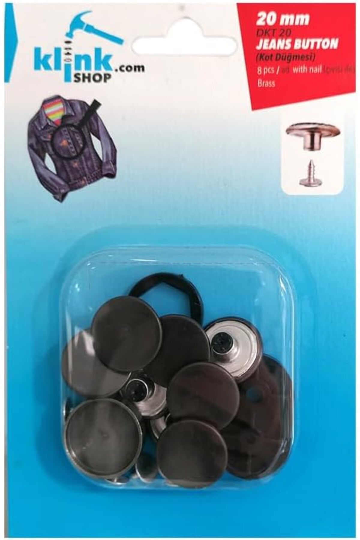 STOREMAX lbstorex Düğme 20 mm Kendin Yap Kiti, Kot Pantolon, Kot Mont için Çekiçle Uygulama Aparatları