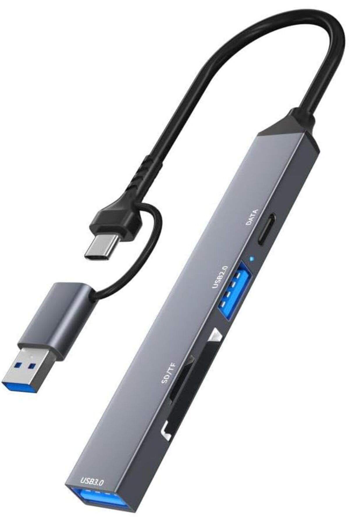 yenibagshop NR22 5in1 Type-C USB OTG Kablolu HUB Dock İstasyonu USB 3.0 5Gbps Veri Aktarımı Kart Okuyucu