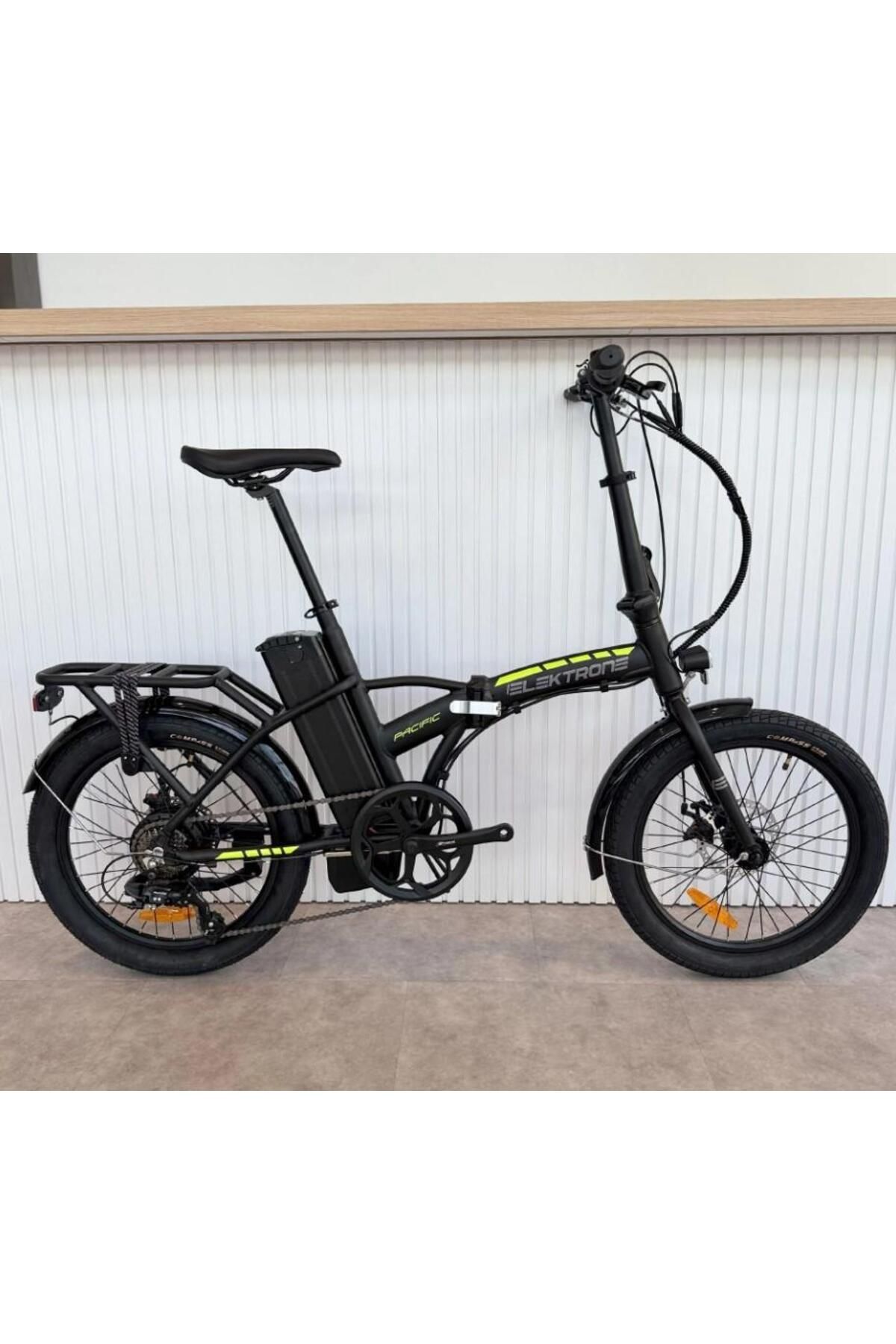 SARİSSA BİSİKLET Kron Elektrone Pasific 20" Jant E-Bike 7 Vites Elektrikli Katlanır Bisiklet Siyah Sarı