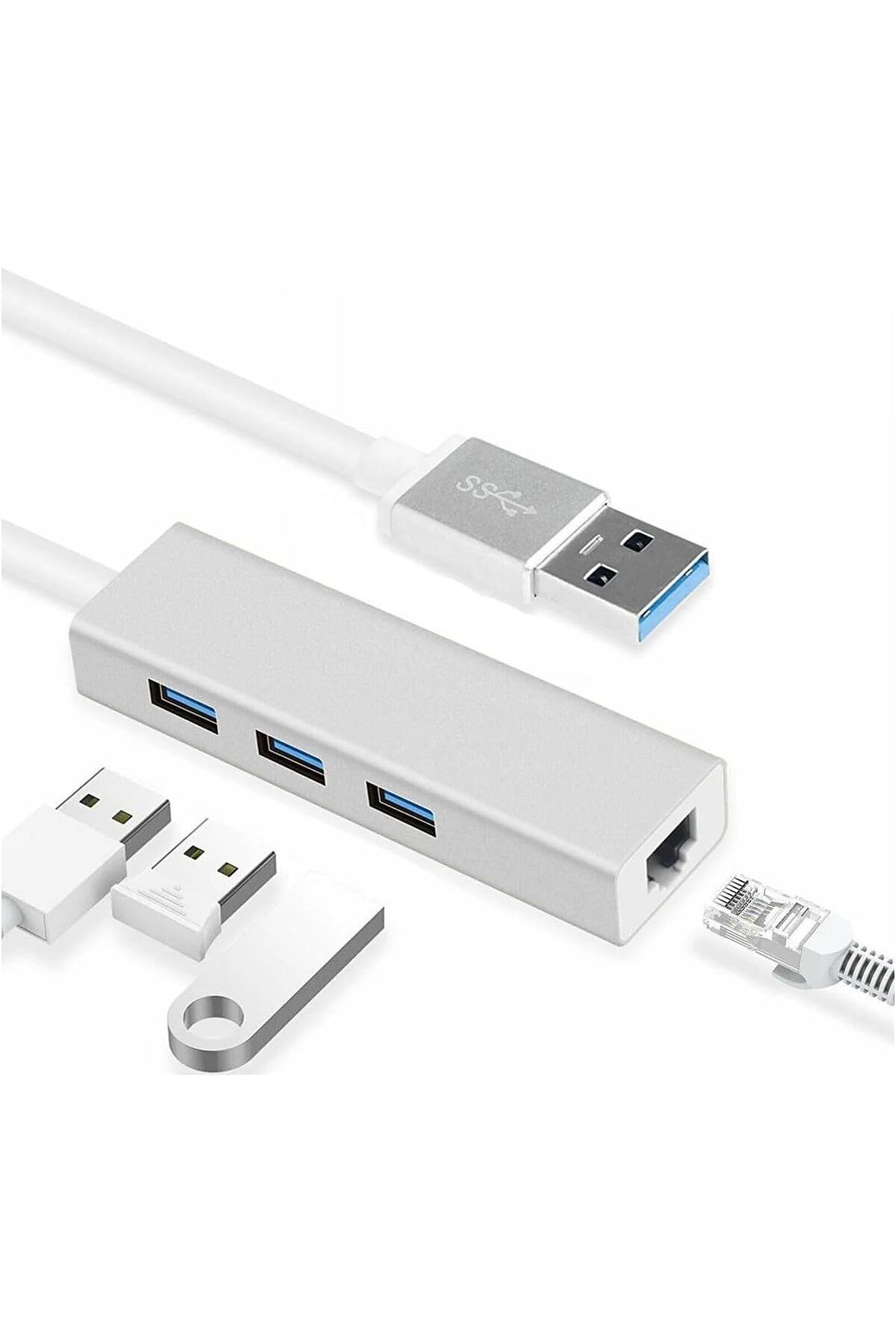 STOREMAX lbstorex FC06 3 Bağlantı Noktalı Usb3.0 To 3usb3.0 10/100 Mbps Ethernet Kablolu Çevirici Newdsng