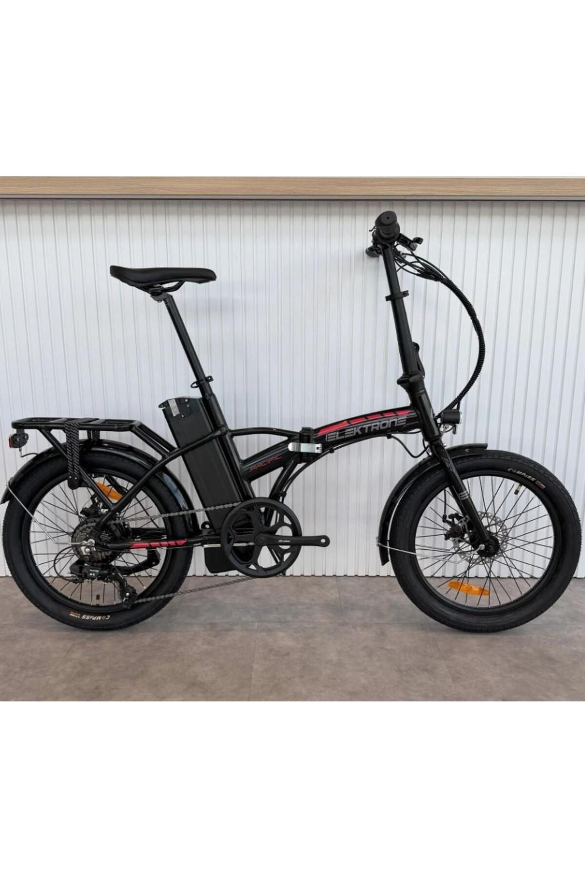 SARİSSA BİSİKLET Kron Elektrone Pasific 20" Jant E-Bike 7 Vites Elektrikli Katlanır Bisiklet Siyah Kırmızı