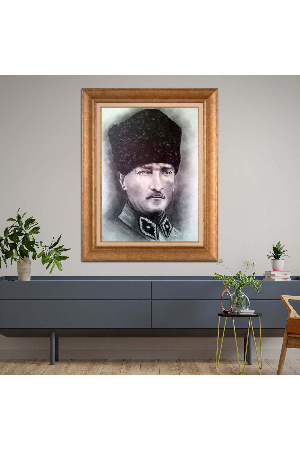 giyense ÖZEL TASARIM ÇERÇEVELİ PASPARTULU TABLO A3376