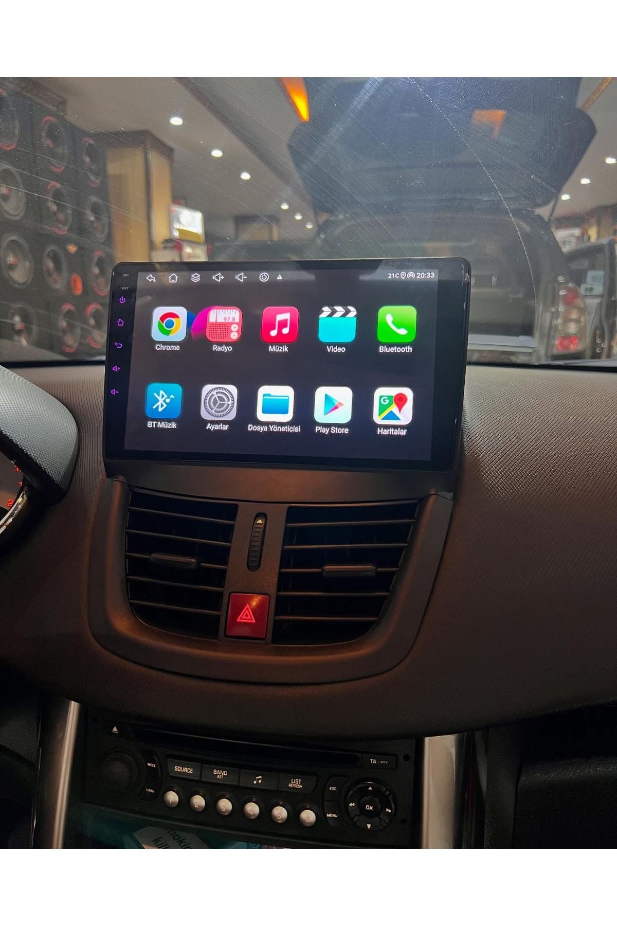 FORX5 Peugeot 207 Android Sürüm 13 Kablosuz Carplay Navigasyon Multimedya 9 Inç Ekran 2Ram 32 gb kameralı