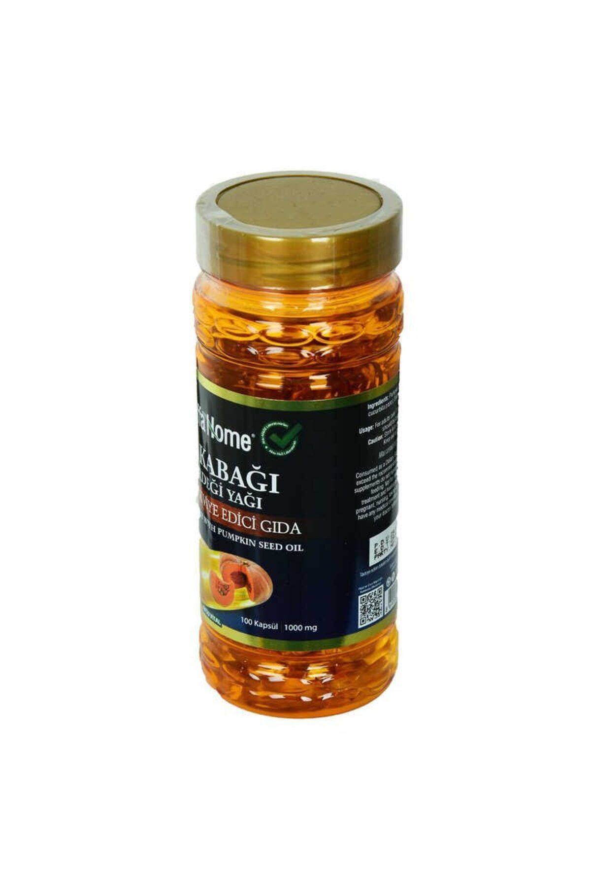 KTYRA52 Shiffa Home Bal Kabağı Çekirdeği Yağı Soğuk Pres 1000 Mg x 100 Kapsül