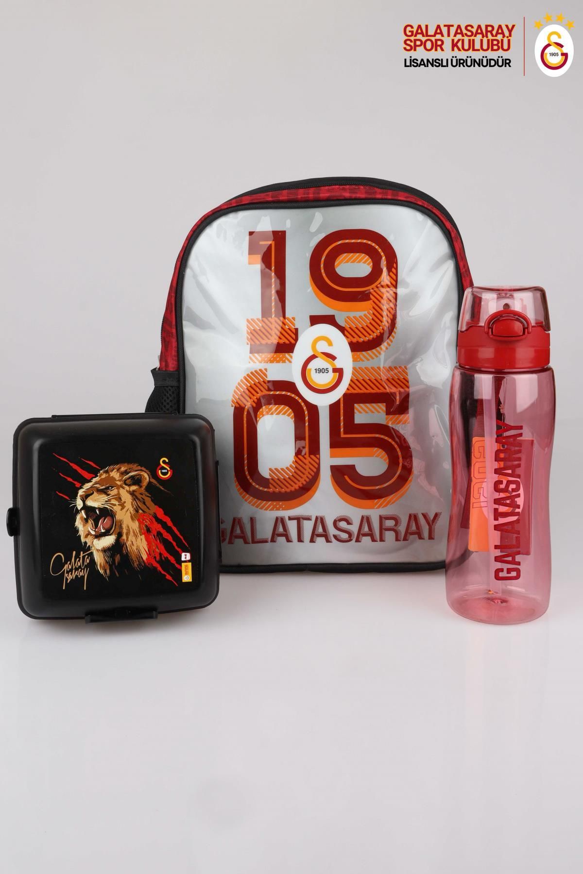 Galatasaray DEKOMUS İLE LİSANSLI GALATASARAY KÜÇÜK BOY 32x25 CM ANAOKUL ÇANTASI,700 ML MATARA VE BESLENME KABI S