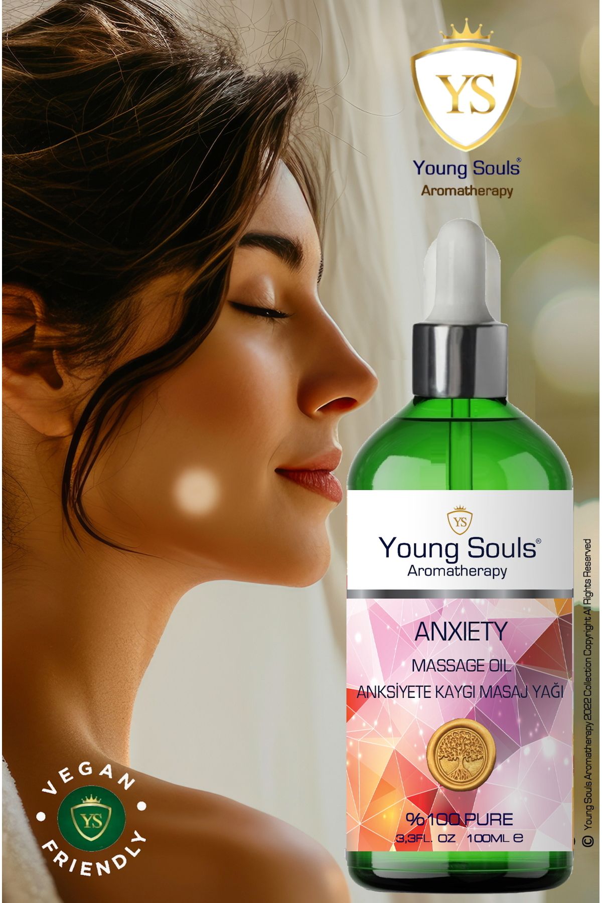 YOUNG SOULS Aromatherapy Anxiety Massage Oil Anksiyete Kaygı Masaj Yağı 100 ml