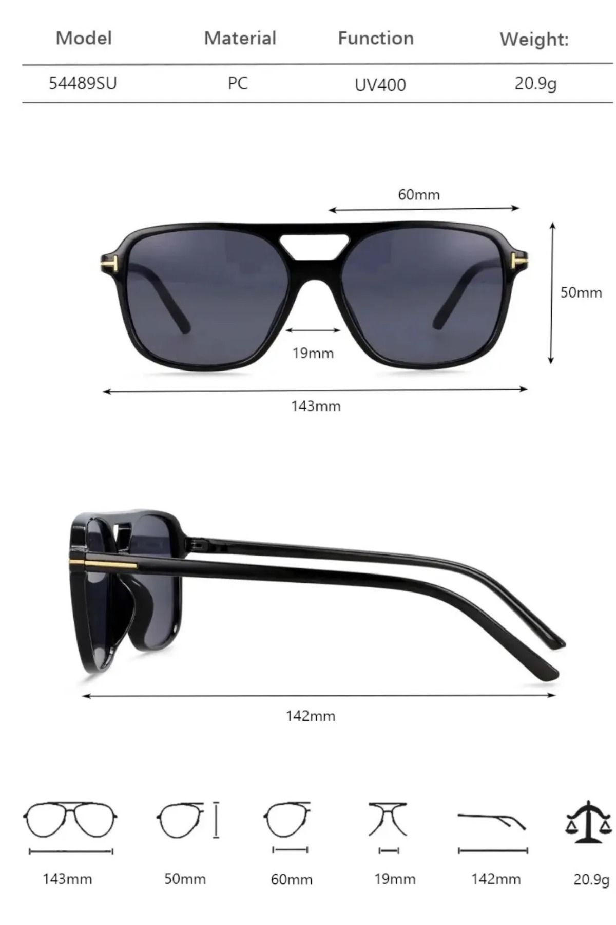 Nilu Moda-Unisex (WOMEN'S Men's) UV400 Protected Sunglasses 6