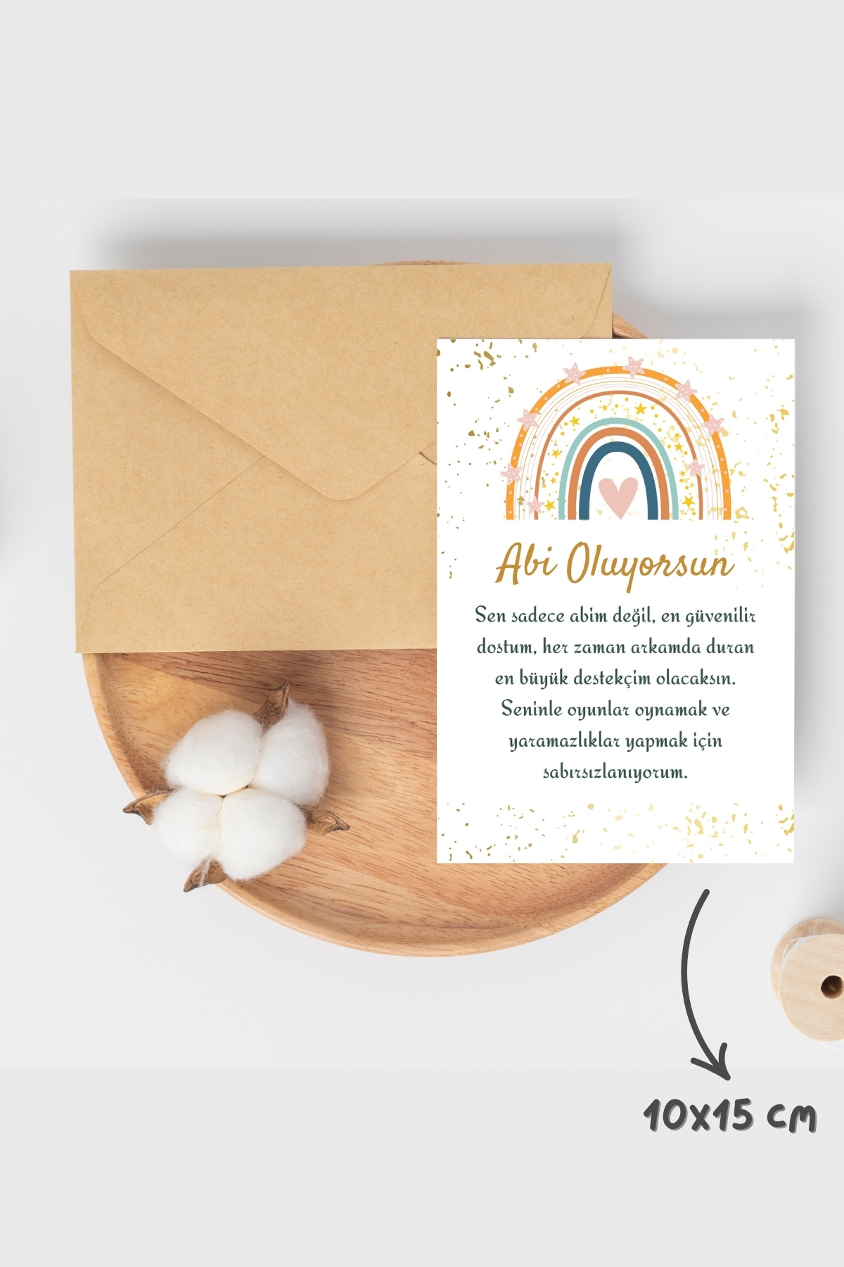 Metranya Abi Oluyorsun Müjde Kartı Hamilelik Hatıra Anı Kartı Bebek Hediyelik Yenidoğan Fotoğraf Çekim Kartı fotoğrafı 2 (önizleme)