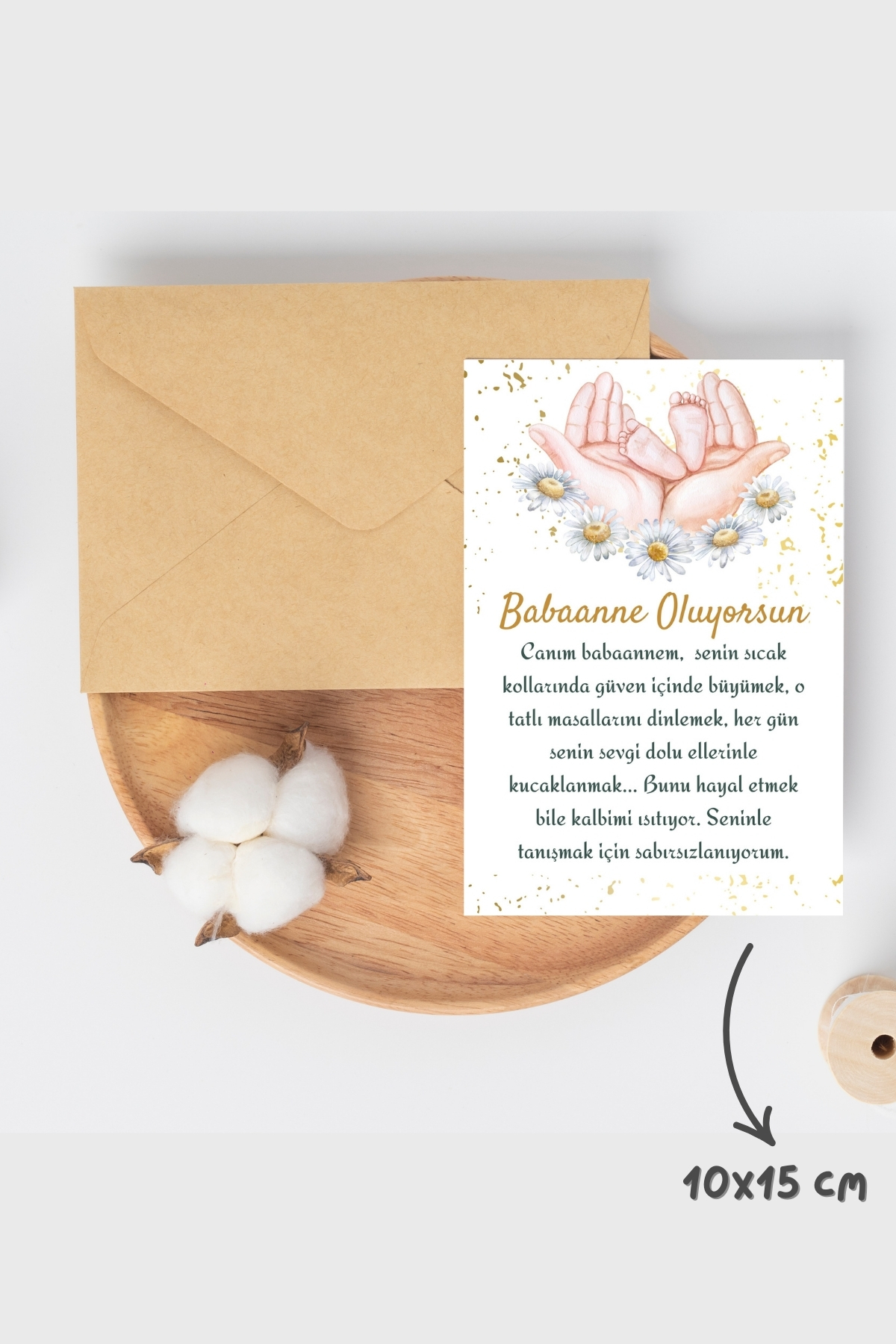 Metranya Babaanne Oluyorsun Müjde Kartı Hamilelik Hatıra Anı Bebek Hediyelik Yenidoğan Fotoğraf Çekim Kartı fotoğrafı 2 (önizleme)