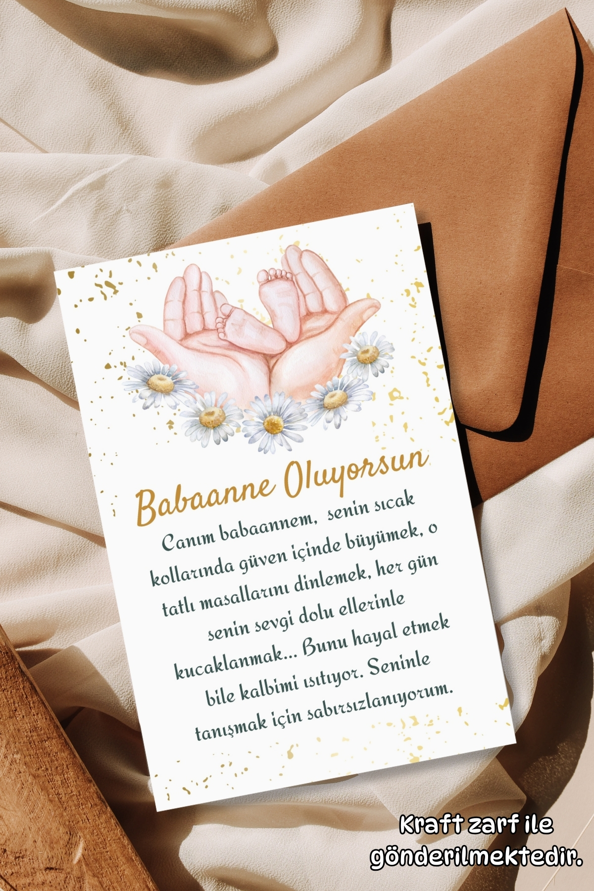 Metranya Babaanne Oluyorsun Müjde Kartı Hamilelik Hatıra Anı Bebek Hediyelik Yenidoğan Fotoğraf Çekim Kartı fotoğrafı 3 (önizleme)