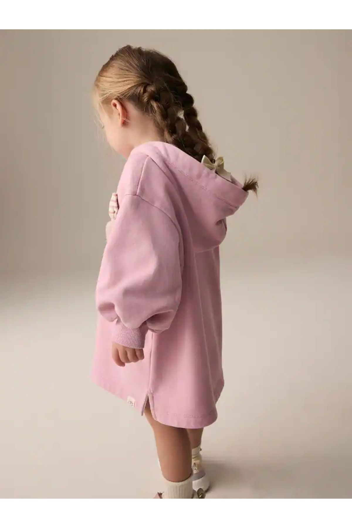 Next Baby-Pink Bunny - Long Sleeve Hooded Sweat Dress 5