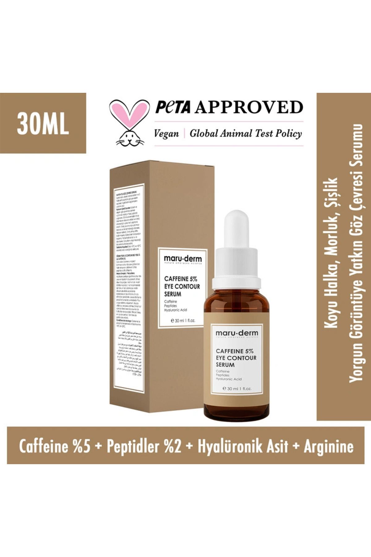 Maru.Derm Caffeine %5 Aydınlatıcı Göz Çevresi Serumu 30 ml