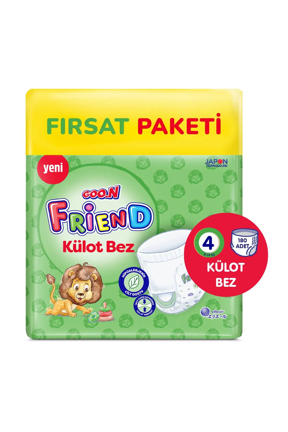 Goo.n Goon Frıend Basıc Kulot 4 F. Paket (180 adet 9-14 kg)