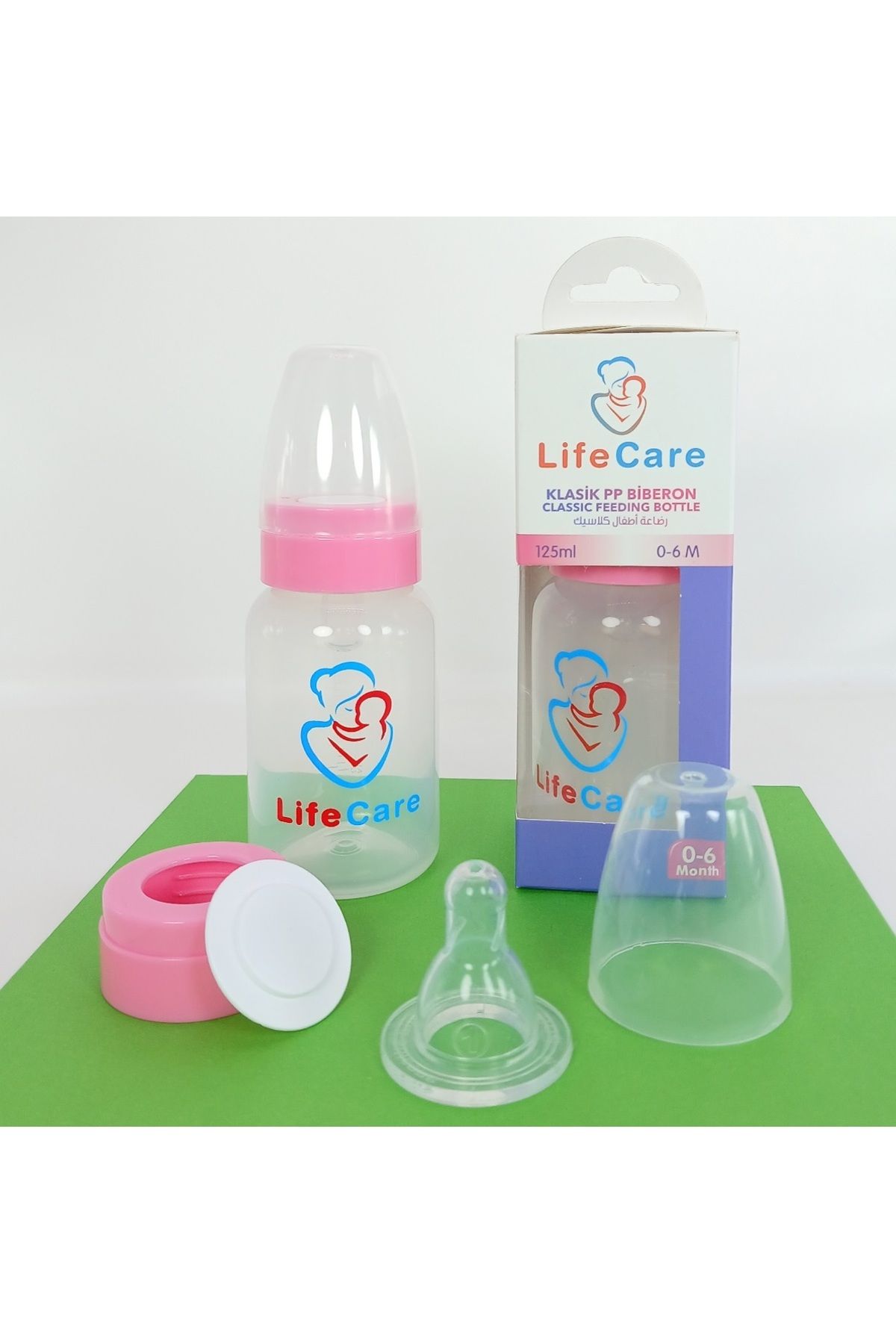 Life Care PP Biberon 125ml pembe