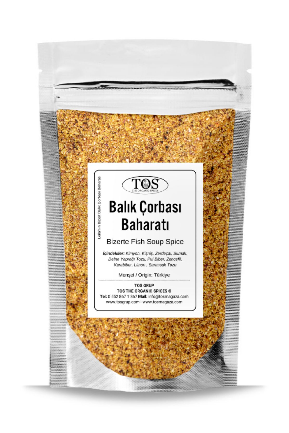 TOS The Organic Spices Leila'nın Bizert Balık Çorbası Baharatı 500 gr Leila's Bizerte Fish Soup Spice