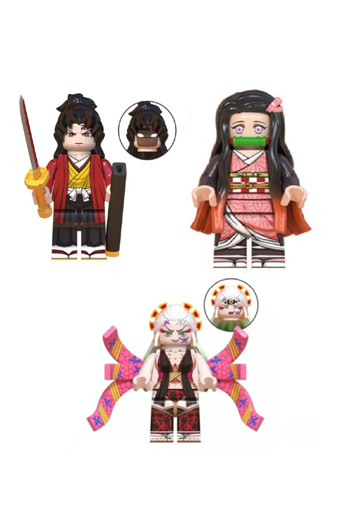 marimari 3 Adet Uyumlu Yapı Taşları Anime  Street (Demon Slayer) Minifigur