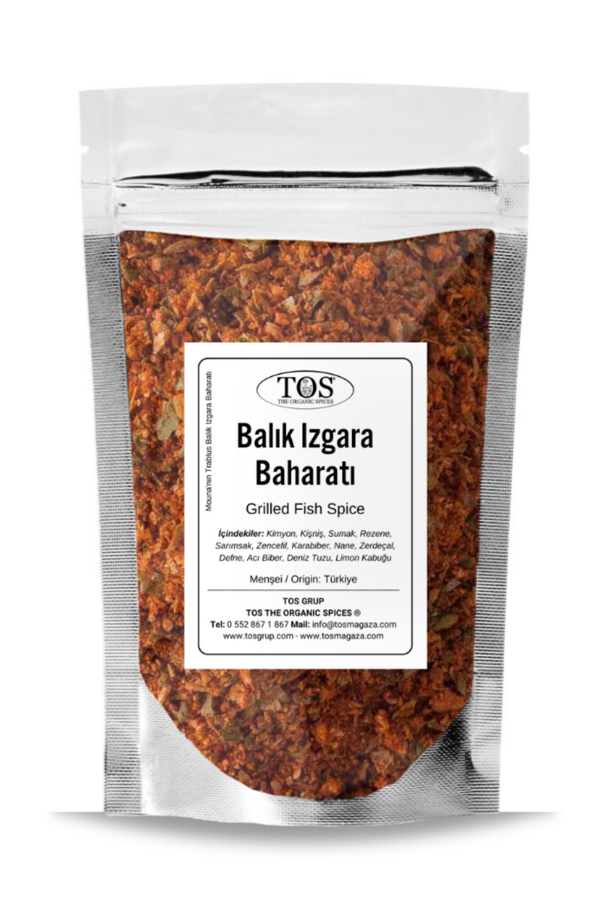 TOS The Organic Spices Mouna'nın Trablus Balık Izgara Baharatı 100 gr Mouna's Tripoli Grilled Fish Spice