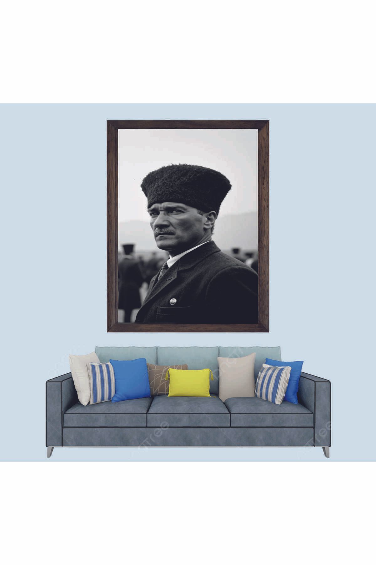 Lioncraft Türkçü, Mustafa Kemal Atatürk , Türk, Çerçeveli Cam Duvar Tablosu 20x30 Cm SP11