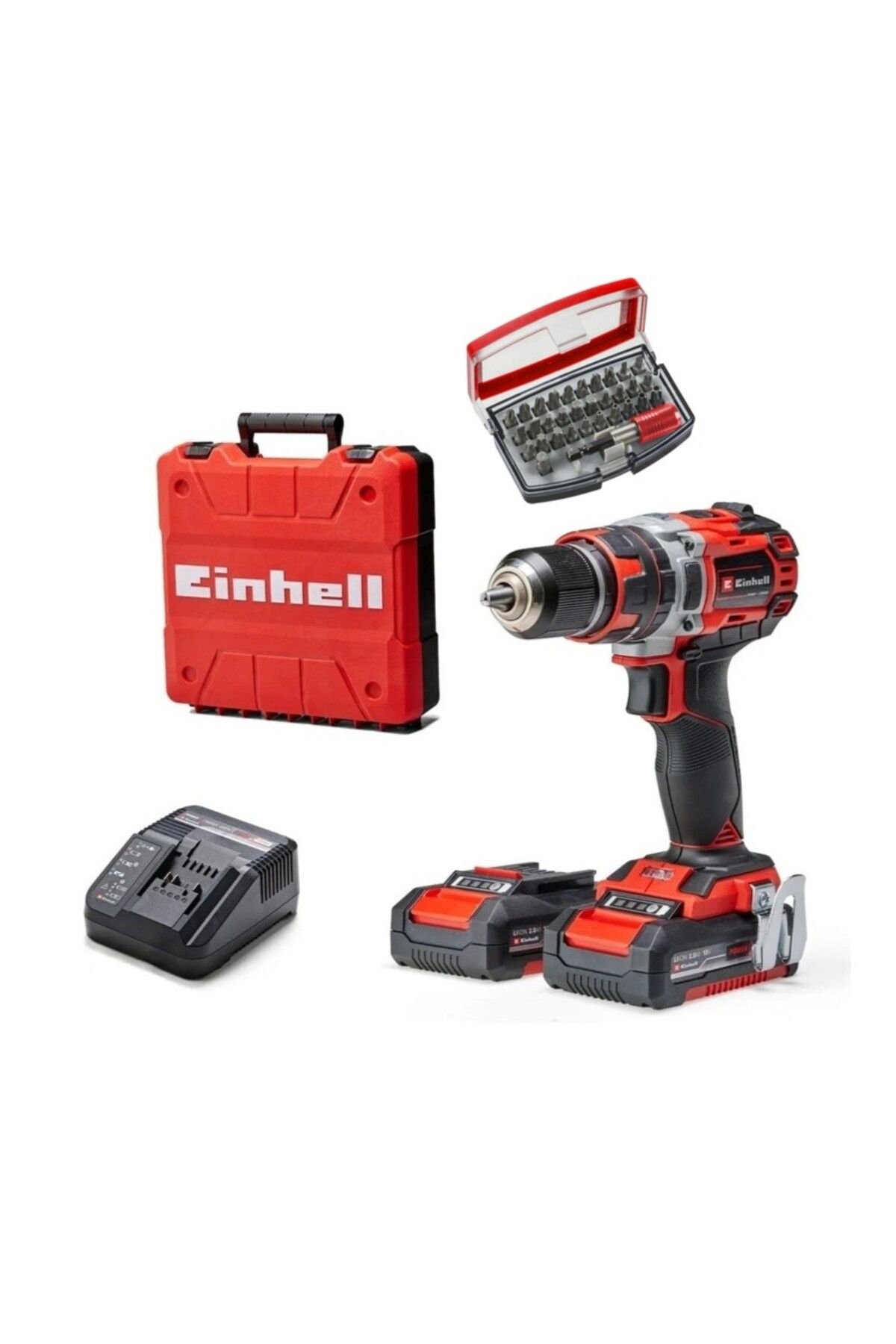 Einhell Tp-Cd 18/50 Li I Bl Kömürsüz Çift 2 Ah Akülü Darbeli Matkap + Kwb 32 Parça Bits Uç Seti