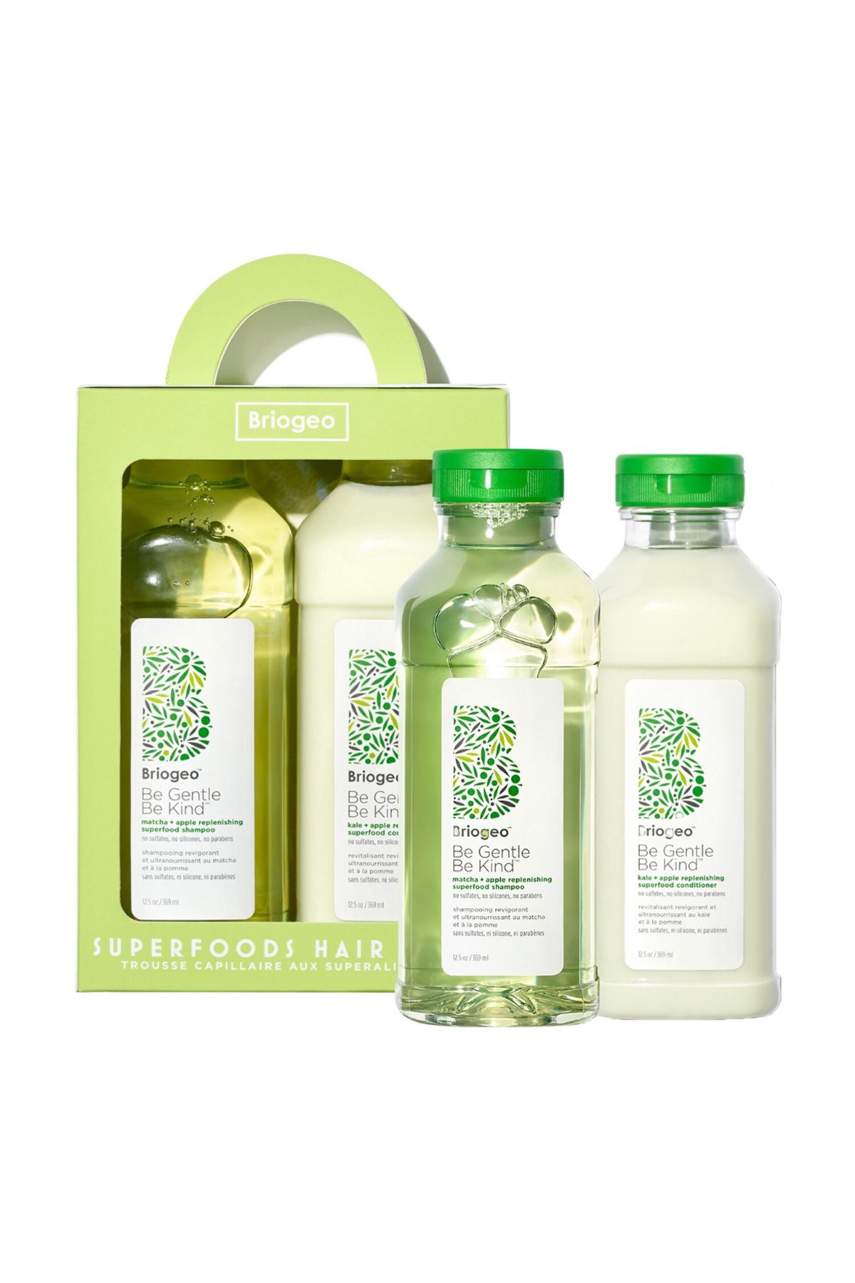 briogeo Superfoods™ Matcha, Apple + Kale Replenishing Shampoo + Conditioner Duo