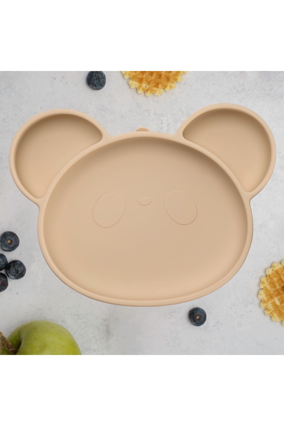 OEM Farfurie Din Silicon Cu Ventuza, Appekids, Panda - Bubble Beige - One Size