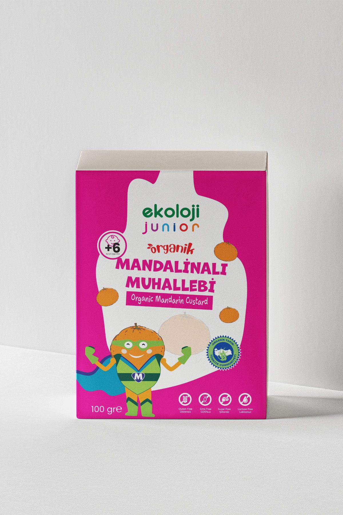 Ekoloji Junior Organik Glutensiz Bebek Muhallebi Mandalina  100 Gr