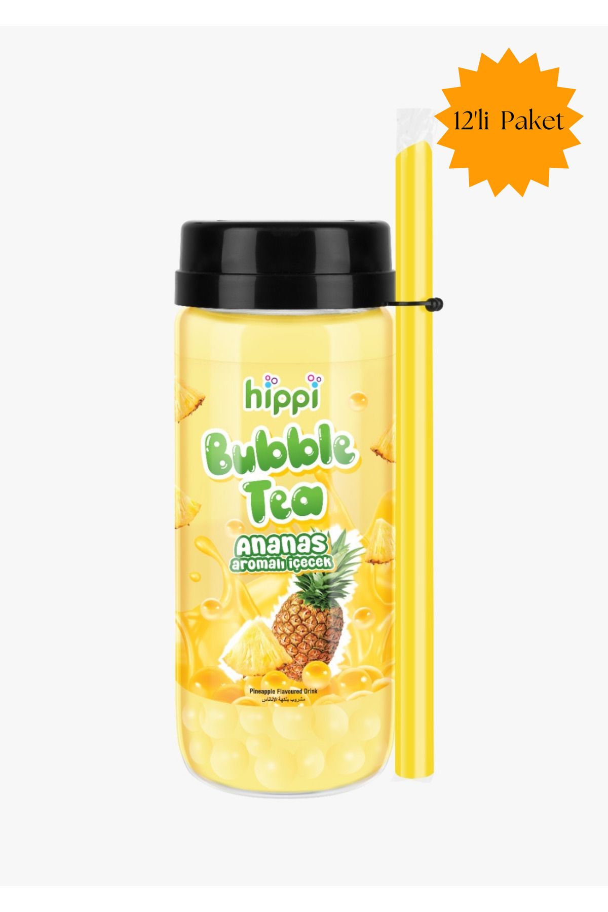 Bubble HİPPİ BUBBLE TEA ANANAS AROMALI İÇECEK 350 CC