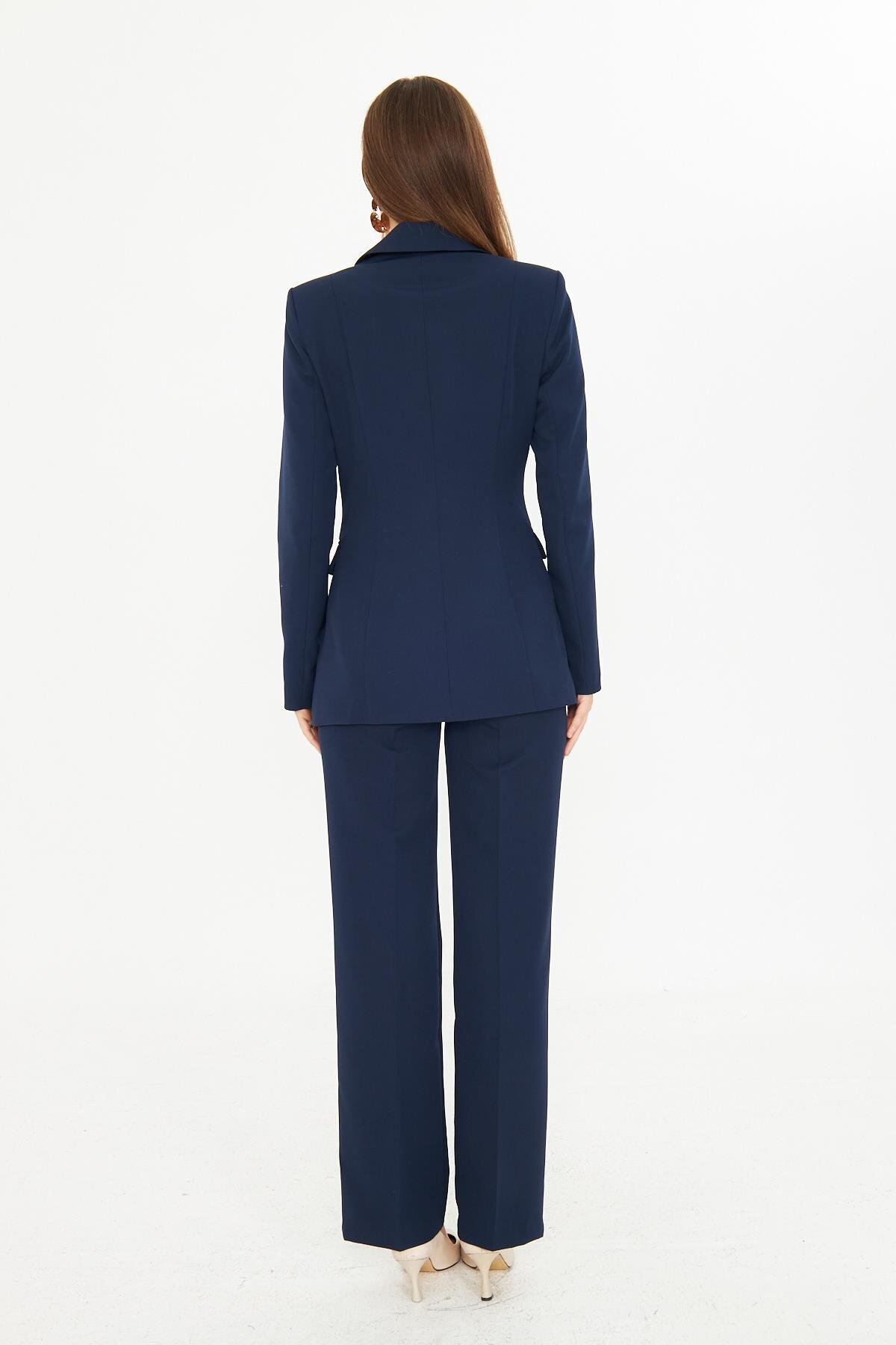 LOVELF-Vest Look 3 Gold Button Suit Navy Blue 7