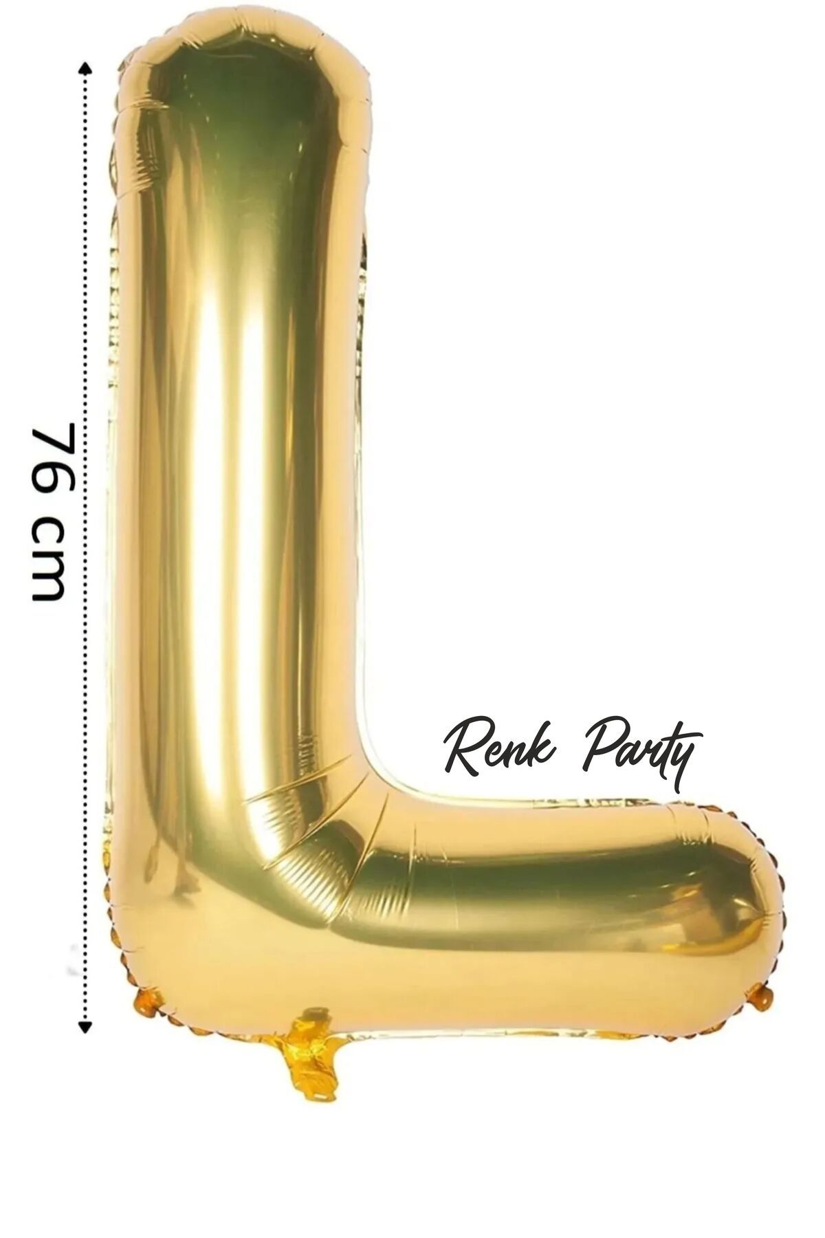 Store Folyo Balon L Harfi Helyum Balon 76 Cm Gold Renk - L Harf Balon - Harf Folyo Balon - 34 Inch