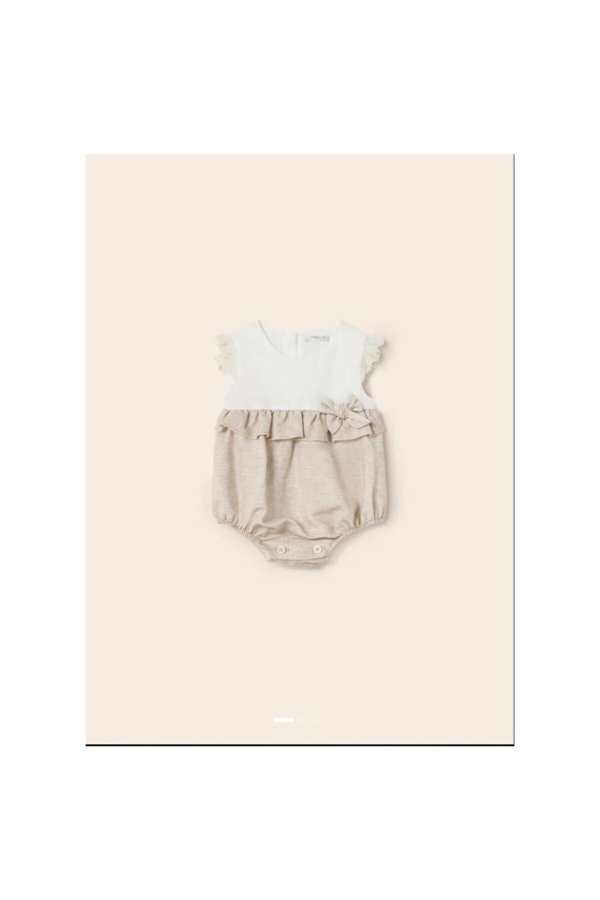 MAYORAL-Summer Baby Girl Short Jumpsuit Cream 1