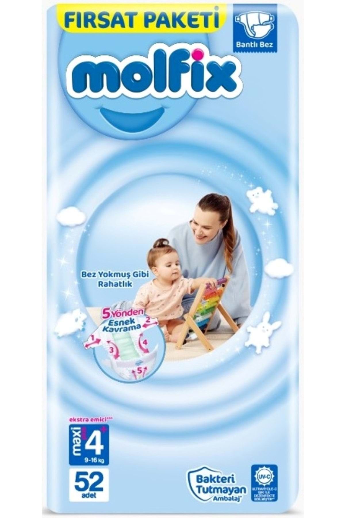 Molfix-حفاضات أطفال مقاس: 4 (9-20 كجم) ماكسي بلس 156 قطعة عبوة شهرية 7