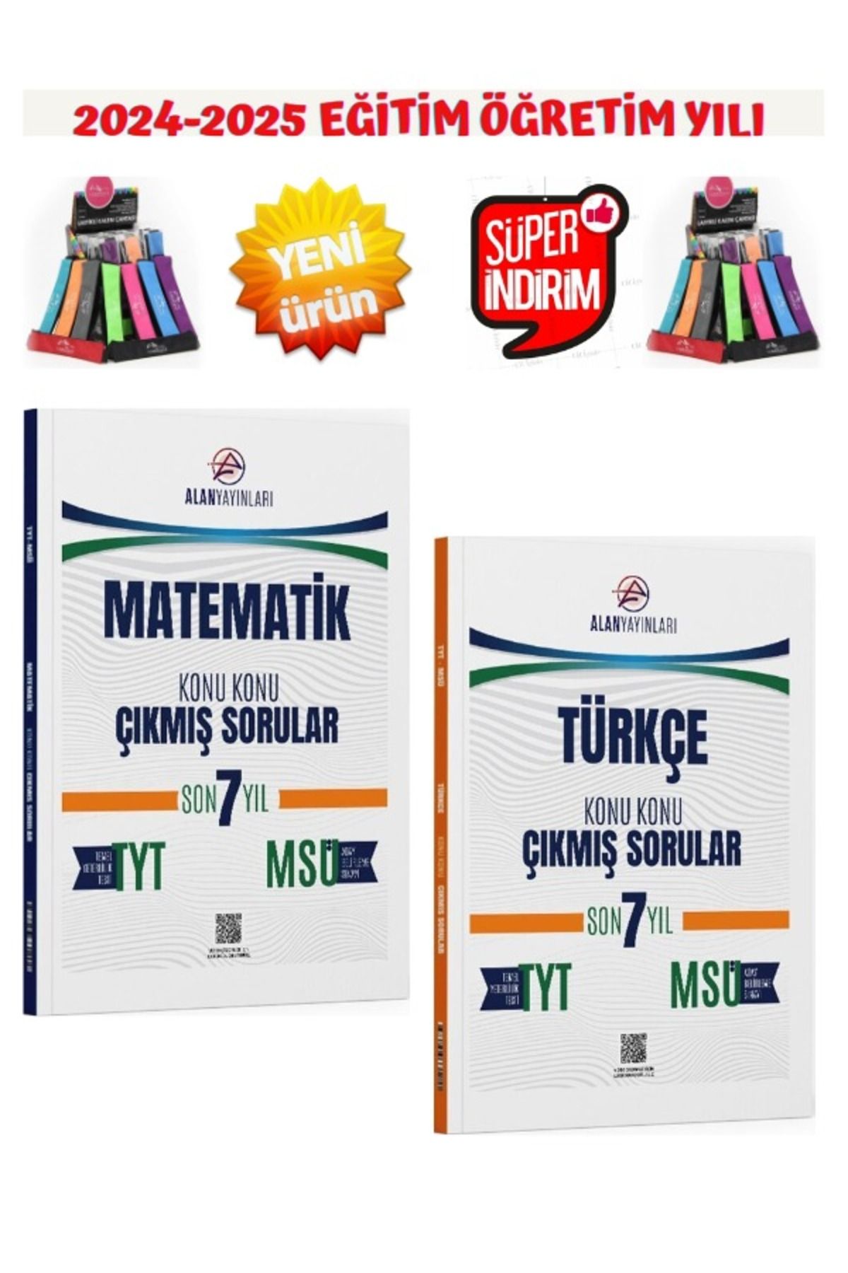 Çap Yayınları Alan Yayınları 2025 Tyt-Msü Matematik-Türkçe Son 7 Yıl Konu Konu Çıkmış Sorular+Kalemlik