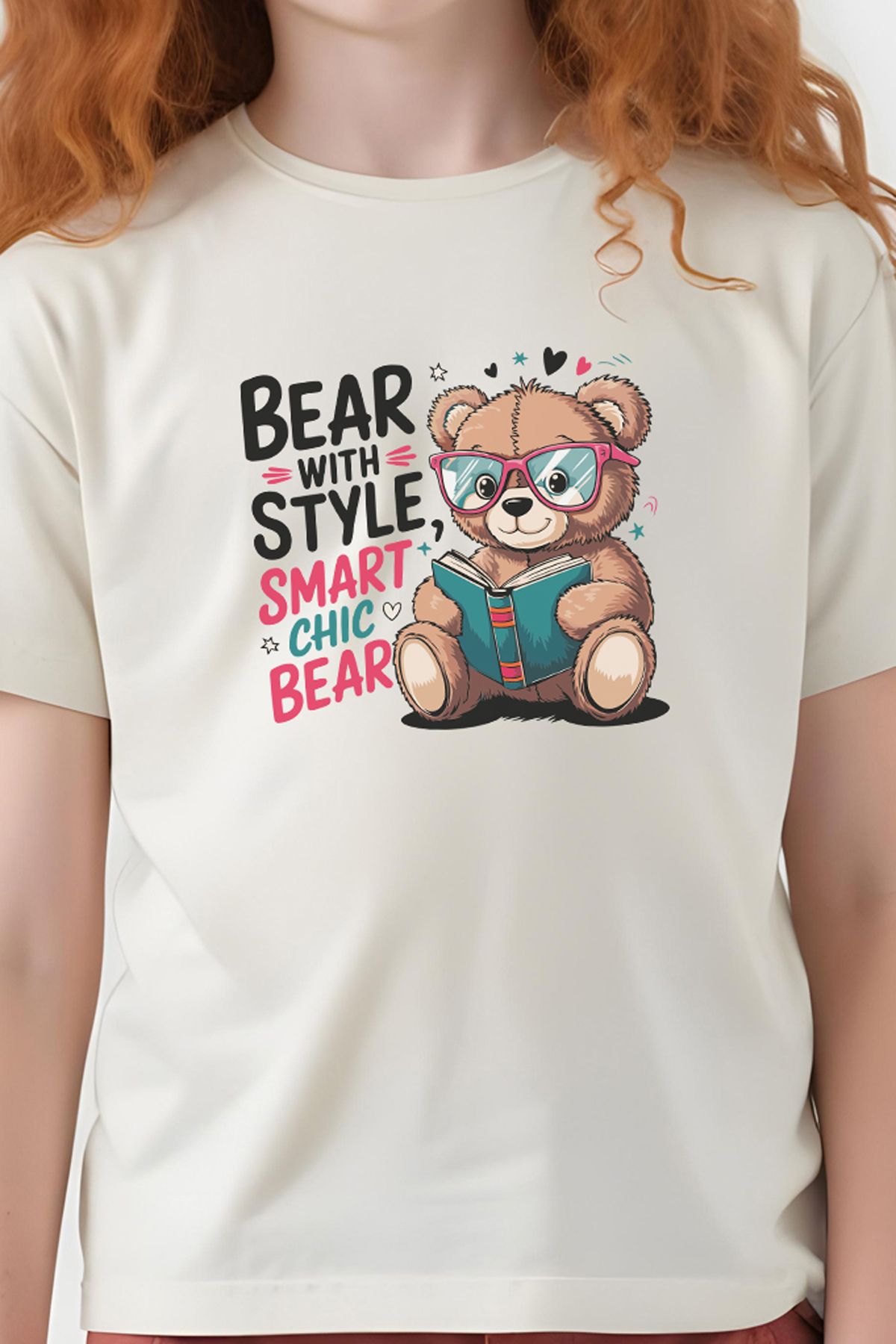 FYK KİDS-Girl Basic Bear Stayle Printed T-Shirt 3