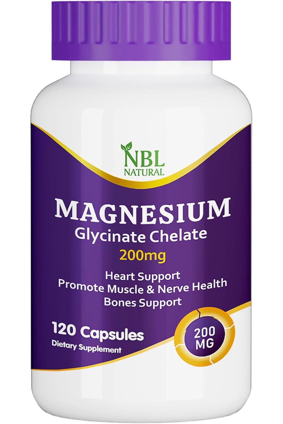 NBL Natural-Magnesium Glycinate Chelate 200mg, 120 Capsules 1