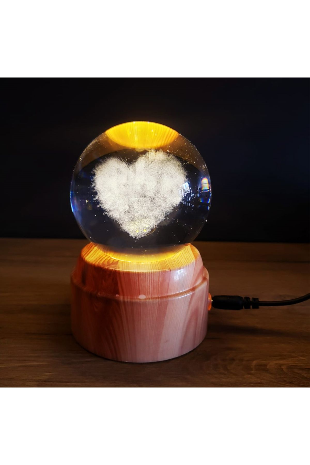dreamingo Usb li Kalp Tasarımlı Dönen Cam Küre