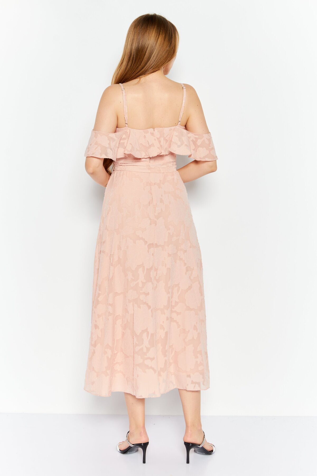 Aqua-Women Textured Midi Dress, Pink 2