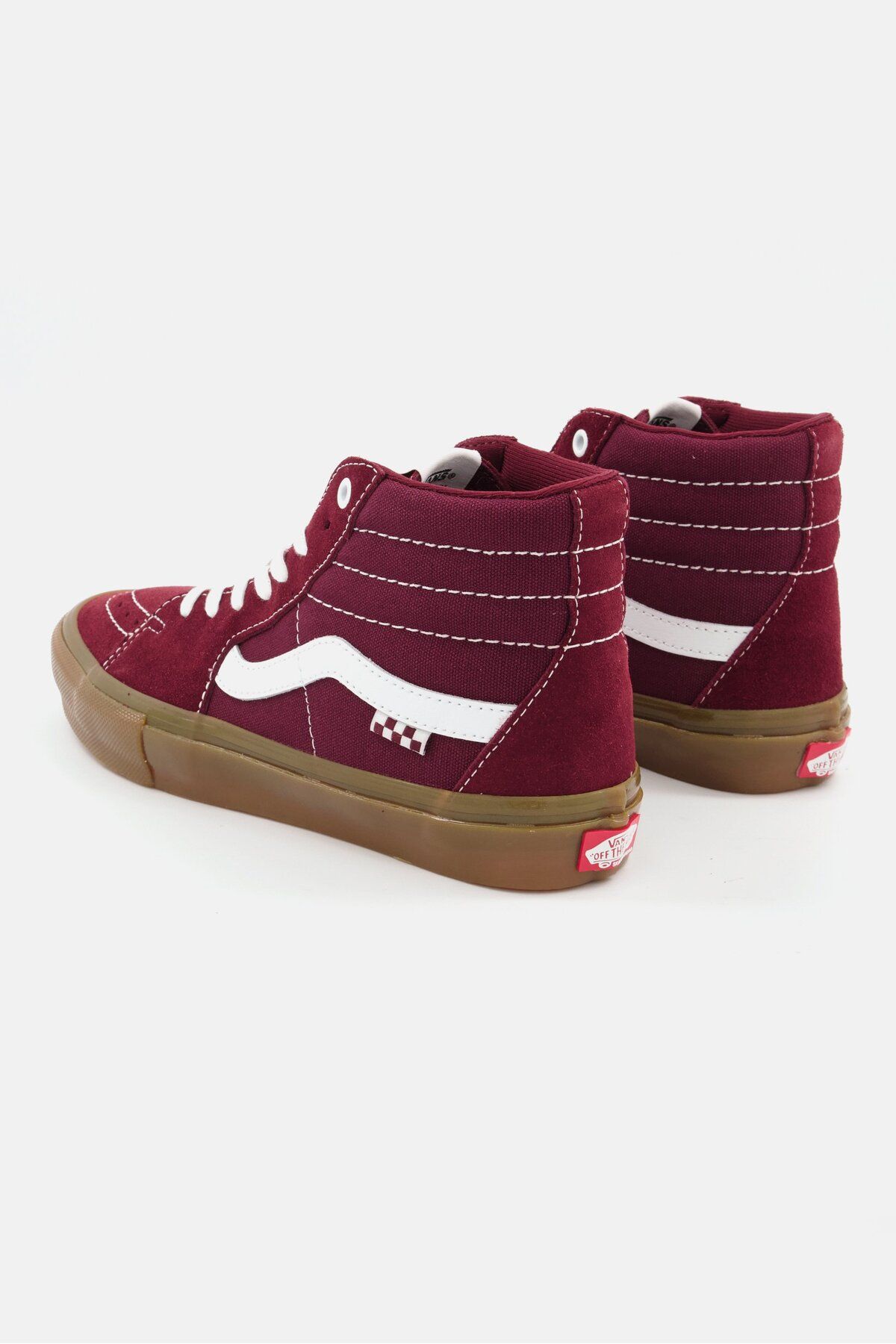 Vans-Men Sk8-Hi  Skate Shoes, Port/Gum 2