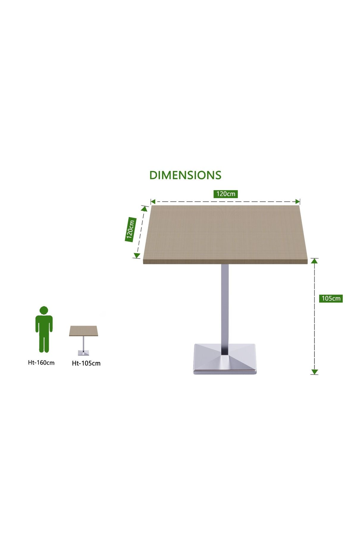 Mahmayi-Bar Table Square Base 4 Seater Cocktail Bistro Table for Pub_Linen 4