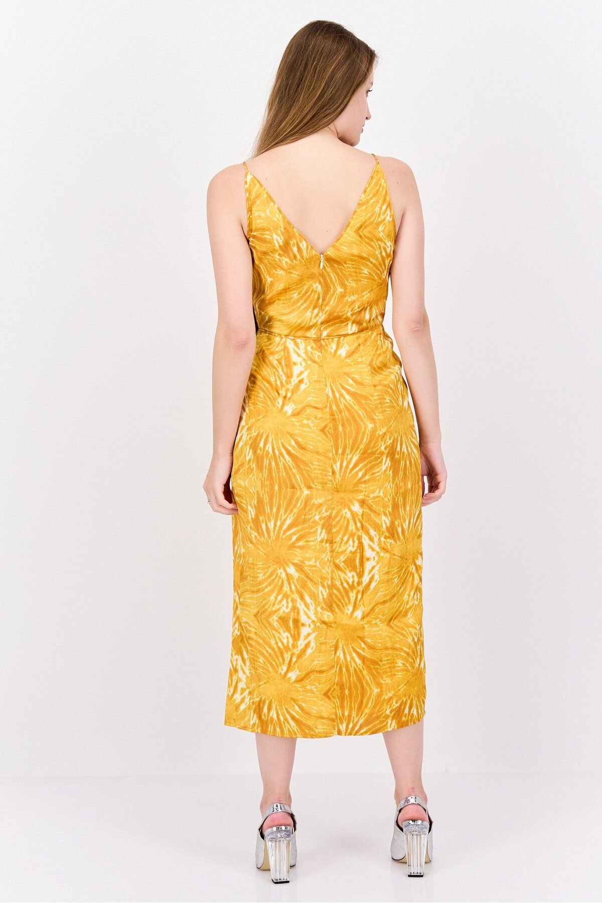 Scotch & Soda-Women Allover Print Midi Dress, Dark Yellow 4