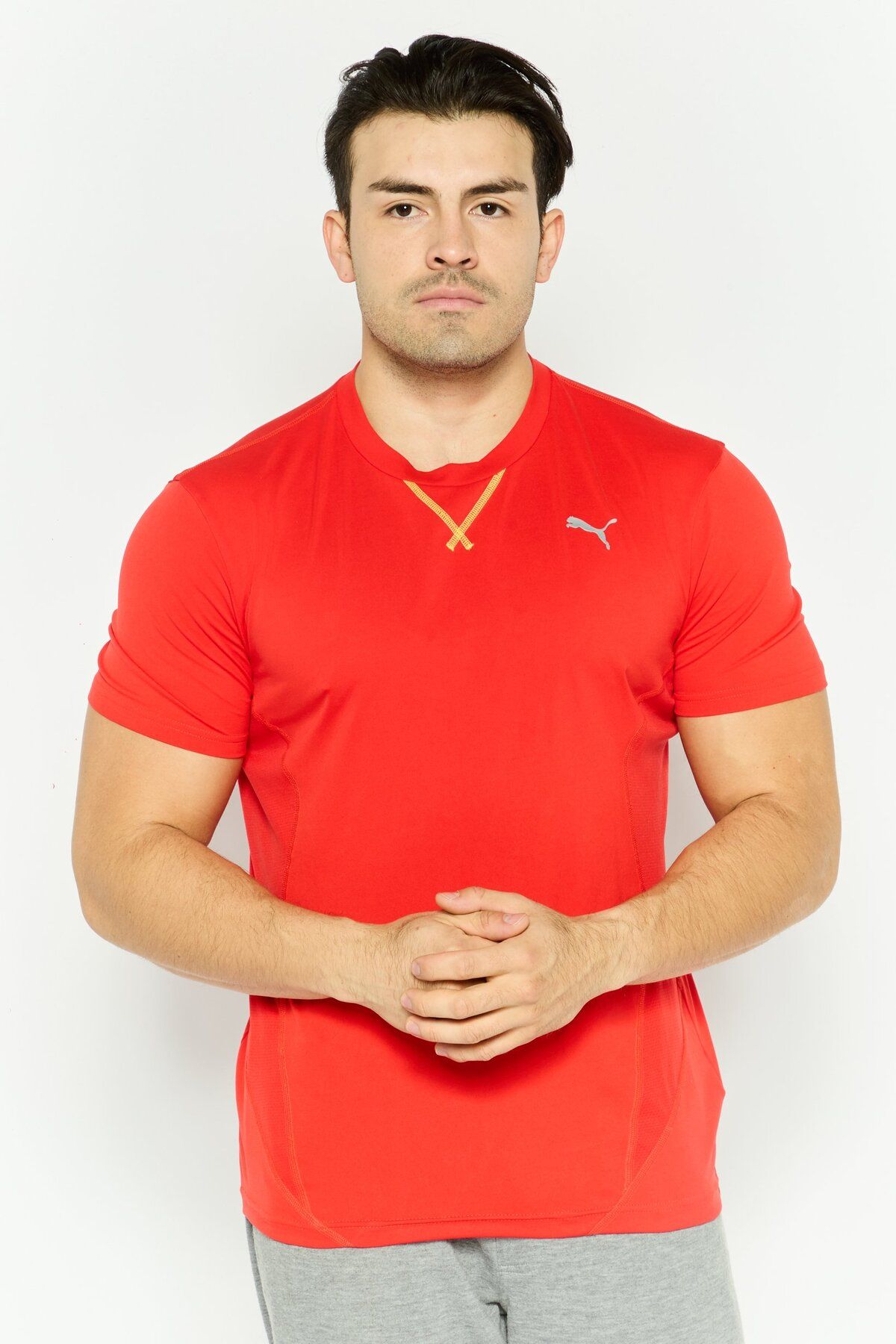 Puma-Men Sportswear Fit Short Sleeves Training T-Shirt, Red 1