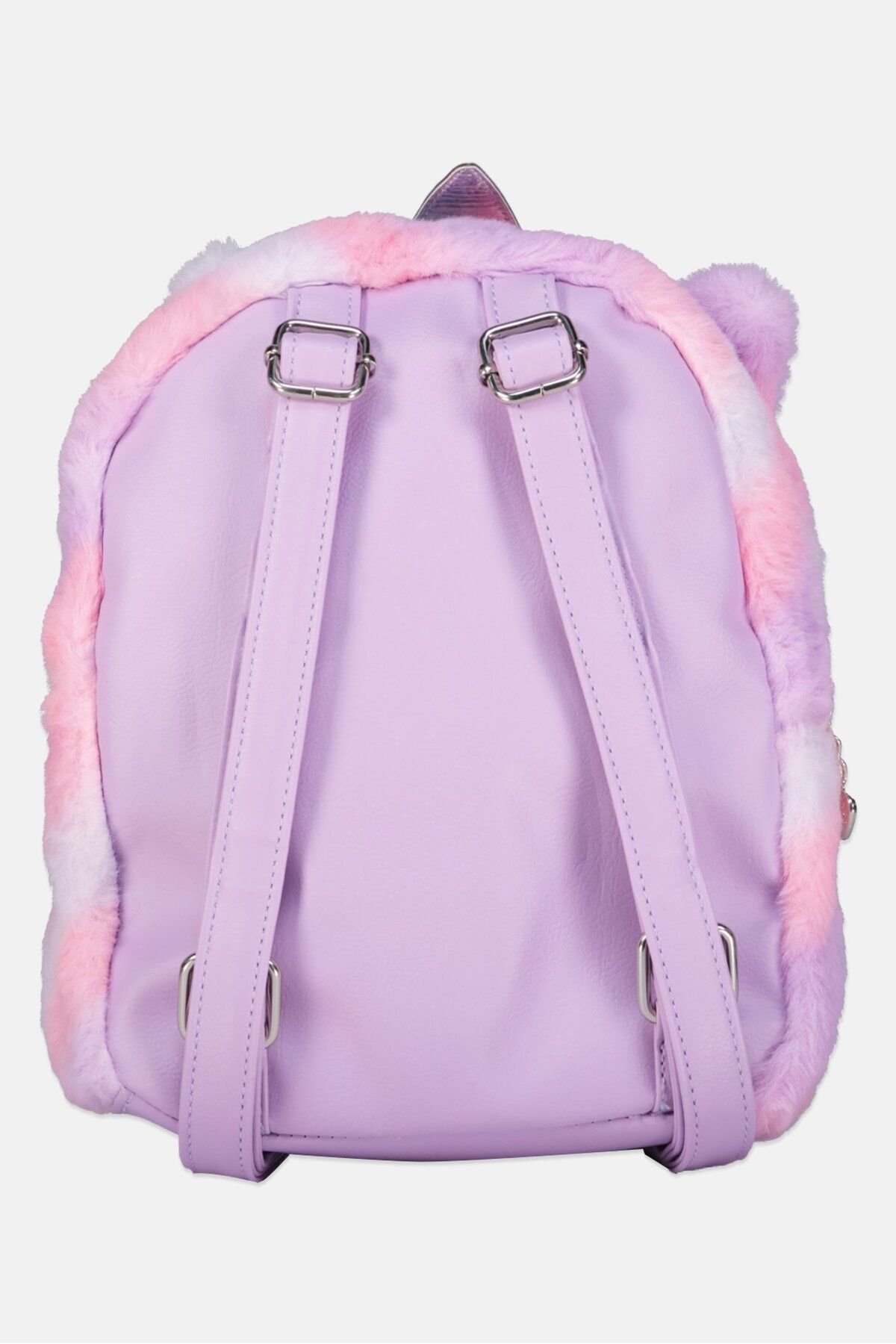 OMG Accessories-Kids Girl Faux Fur Mini Backpack 24 H x 23 L x 9 W cm, Purple Combo 2