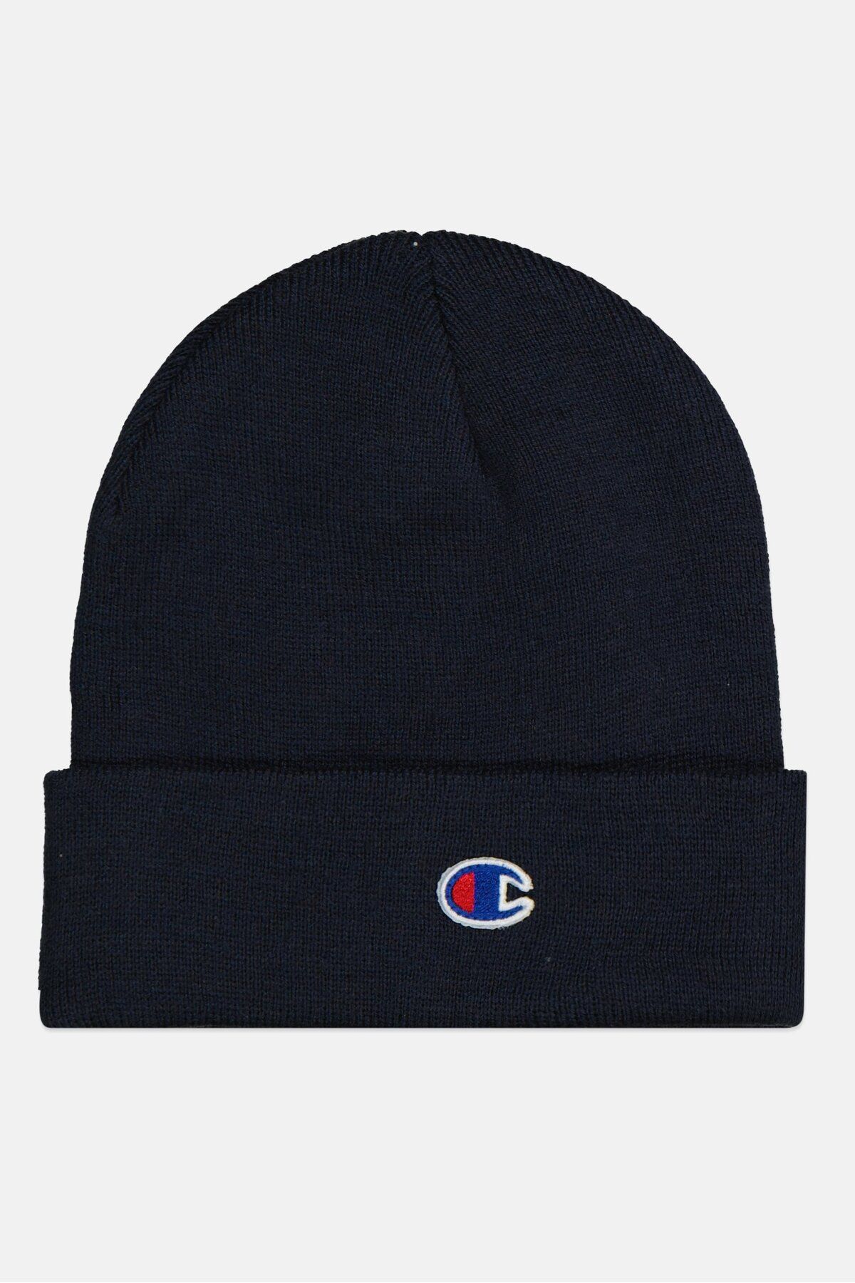 Champion-Men Embroidered Logo Beanie, Navy 1