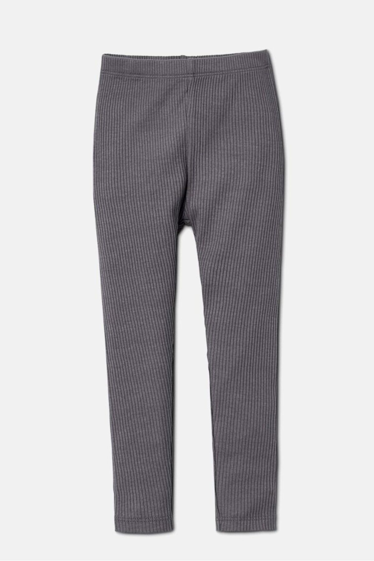 Tchibo-Kids Girl 3 Pieces Ribbed Leggings, Grey and Rust and Olive 4