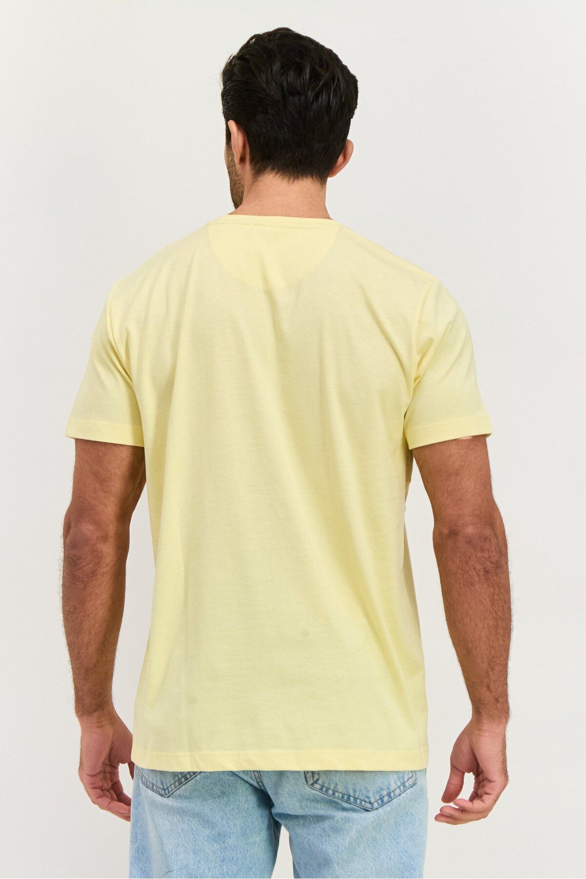 Izod-Men Crew Neck Short Sleeve Graphic Printed T-shirt, Light Yellow 3