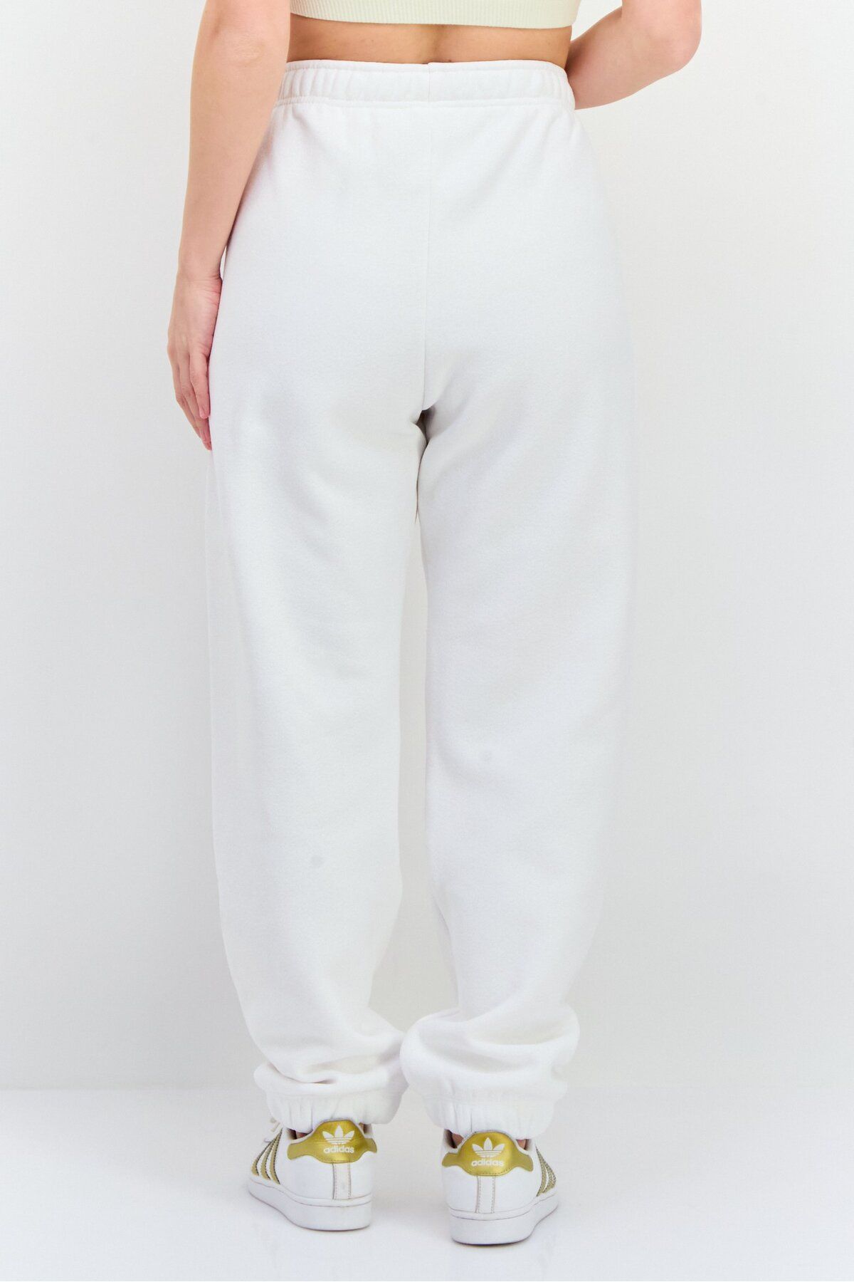 Champion-Women Sportswear Fit Drawstring Outdoor Sweatpants, White 3